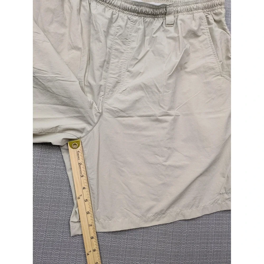 Columbia PFG Shorts Mens 2XL Beige Elastic Waist 7 Inseam Fishing Casual
